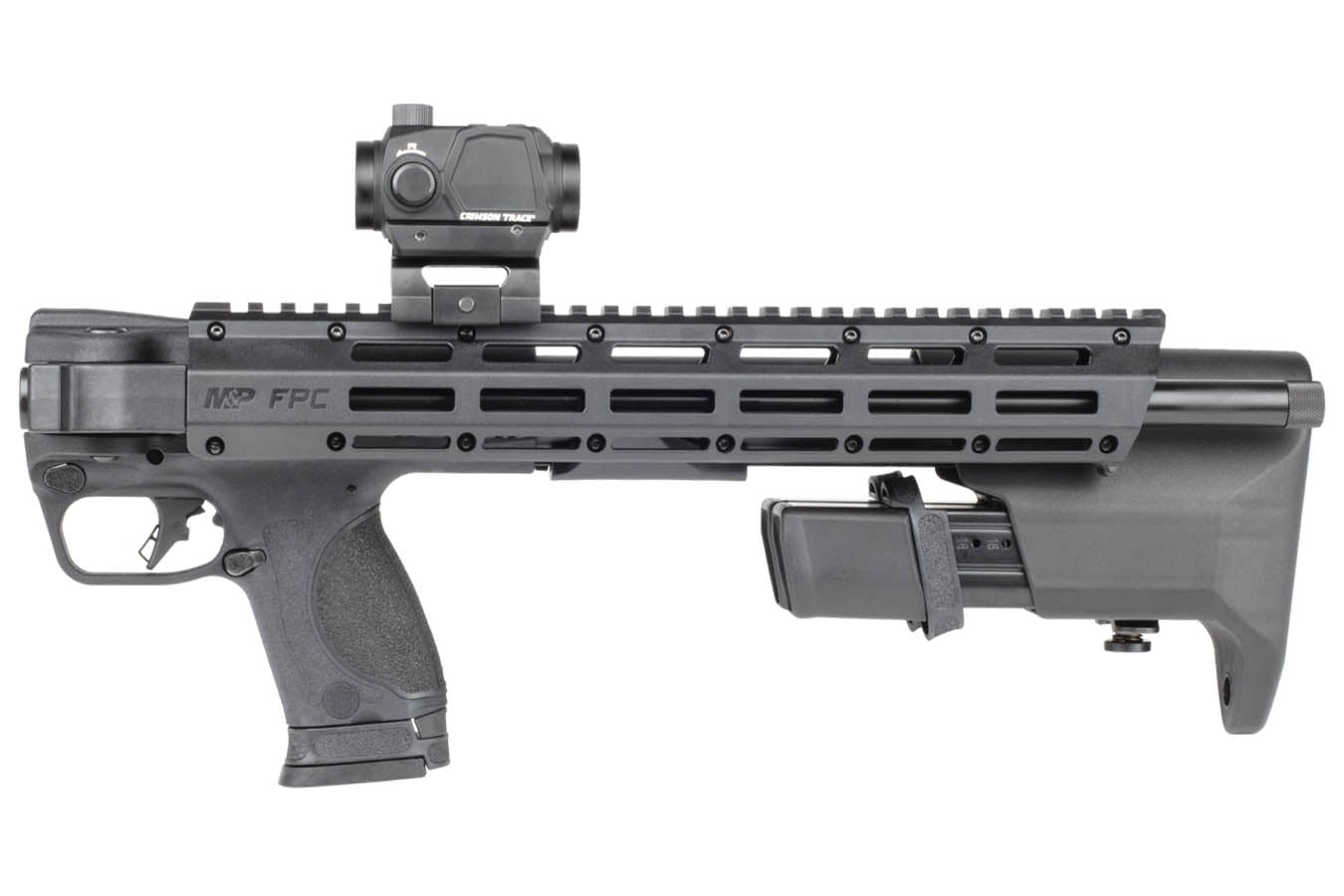 SMITH AND WESSON MP FPC 9mm Black Folding Carbine with Crimson Trace Red/Green Dot Optic